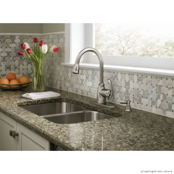 Moen CA87055SRS Stainless Steel Terrace Faucet with Easy-Pull Spray, Spot Resistant - Image 4