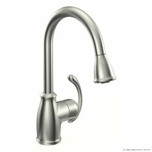 Moen CA87055SRS Stainless Steel Terrace Faucet with Easy-Pull Spray, Spot Resistant