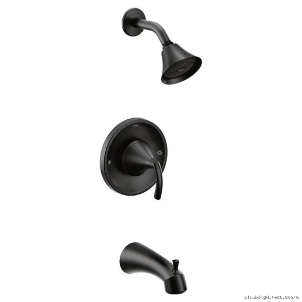 Matte Black Glyde Posi-Temp Tub & Shower Trim - Moen T2743BL
