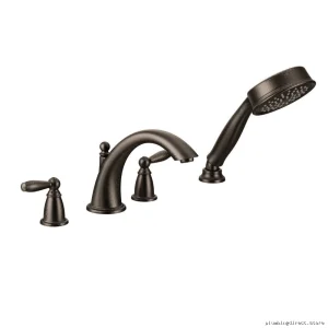 Moen T924ORB Roman Tub & Shower Faucet Trim - Oil Rubbed Bronze with Handheld Shower