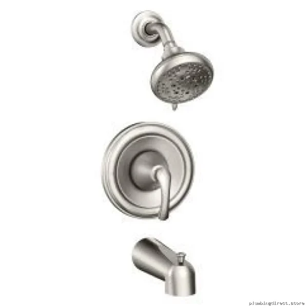 Moen Tiffin 82876SRN Tub & Shower Faucet - Posi-Temp Control + Spot-Resistant Brushed Nickel