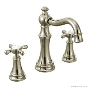 Moen TS42114NL Polished Nickel Widespread Bathroom Faucet - Elegant Design