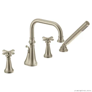 Elegant Roman Tub Faucet with Handshower Attachment - Durable Brushed Nickel Finish Moen TS44506BN