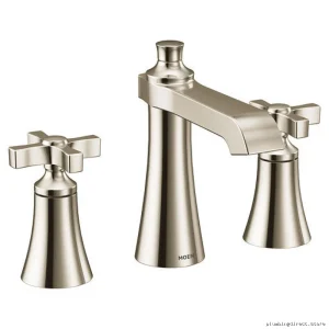 Flara Durable Polished Nickel Widespread Bathroom Faucet Trim - TS6985NL Moen Replacement