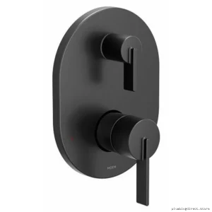 Moen UT3331BL Matte Black 3 Series Valve Trim with Built-In Diverter for Bathrooms