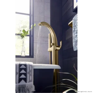 Moen Voss Brushed Gold Freestanding Tub & Shower Faucet