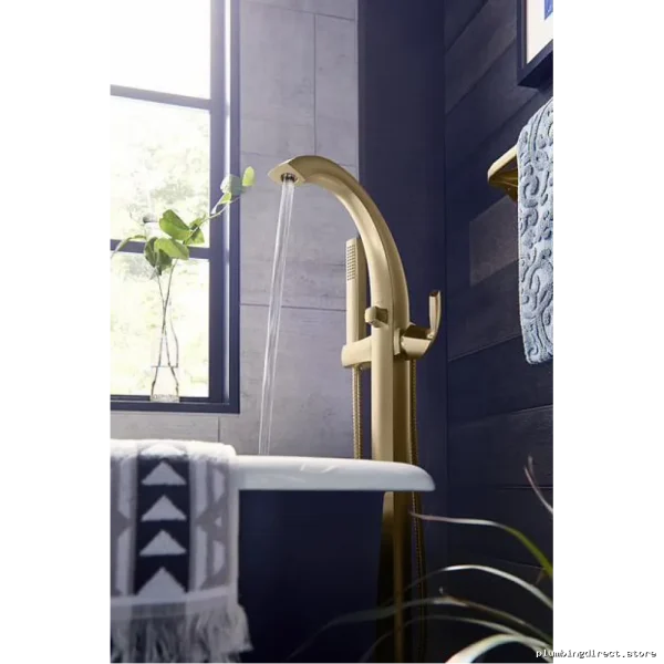 Moen Voss Brushed Gold Freestanding Tub & Shower Faucet