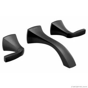 Moen Voss Matte Black Wall-Mounted Bath Faucet Trim Kit - T6906BL