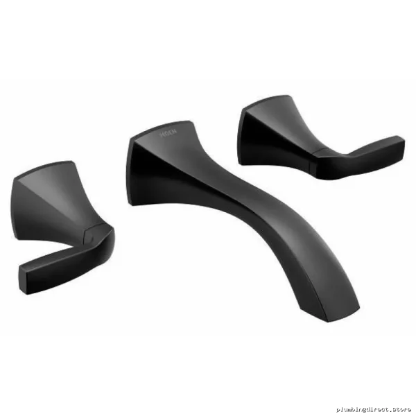 Moen Voss Matte Black Wall-Mounted Bath Faucet Trim Kit - T6906BL