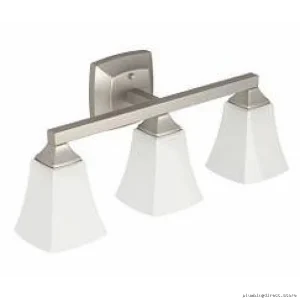 Modern 3-Light Brushed Nickel Wall Sconce - Moen Voss Collection