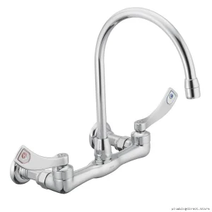 Durable Chrome Wall-Mount Utility Faucet with Gooseneck Design - Moen 8126