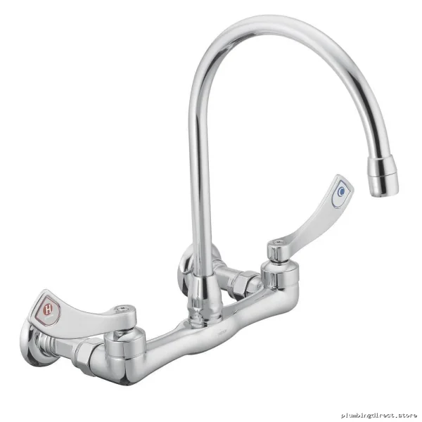 Durable Chrome Wall-Mount Utility Faucet with Gooseneck Design - Moen 8126