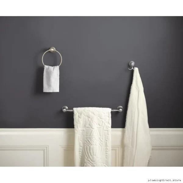 Moen Weymouth 24-Inch Matte Black Bathroom Towel Bar YB8424BL - Image 3