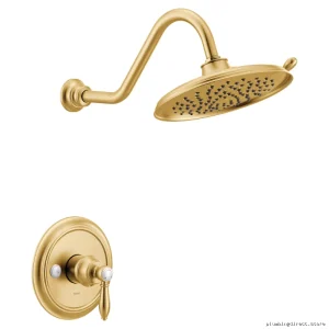 Brushed Gold Moen Weymouth M-Core Shower Trim with Modern Design