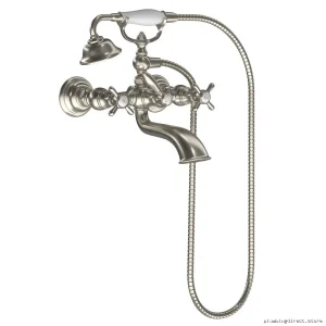 Brushed Nickel Wall Mount Tub Faucet - Moen Weymouth Collection S22105BN
