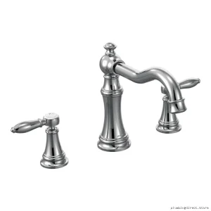 Moen Weymouth Chrome Roman Tub Faucet Trim - Modern Design TS22103