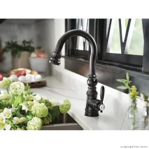 Moen Weymouth Kitchen Bar Faucet - Modern Matte Black Pulldown Spray Sink Fixture S53004BL