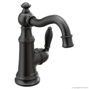Moen Weymouth Matte Black Single-Hole Bathroom Faucet - S42107BL