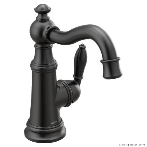 Moen Weymouth Matte Black Single-Hole Bathroom Faucet - S42107BL