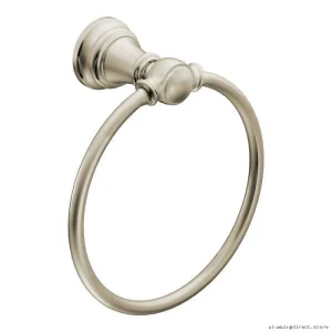Moen Weymouth Polished Nickel Towel Ring - YB8486NL Bath Fixtures Stainless Steel
