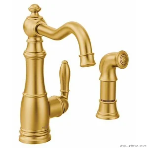 Moen Weymouth Pull-Down Kitchen Faucet with Brushed Gold Finish