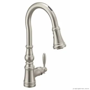 Moen Weymouth Smart Kitchen Faucet - Motion Control Pull-Down Spray, Spot-Resist Stainless Steel