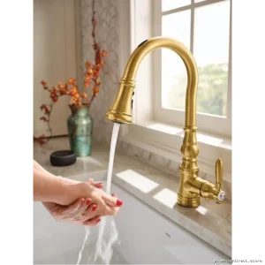 Moen Weymouth Smart Motion Control Kitchen Faucet - Pulldown Spray Touchless Brushed Gold