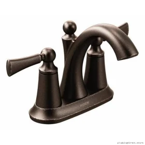 Moen Wynford Oil Rubbed Bronze Centerset Faucet - Durable Bathroom Sink Hardware