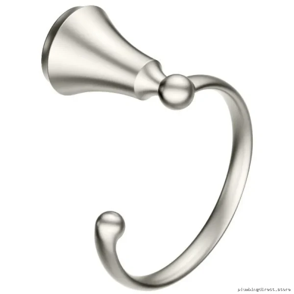 Stylish Brushed Nickel Bathroom Towel Ring by Moen Wynford
