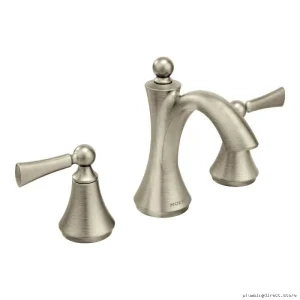 Widespread Bathroom Faucet Trim - Brushed Nickel Moen Wynford T4520BN