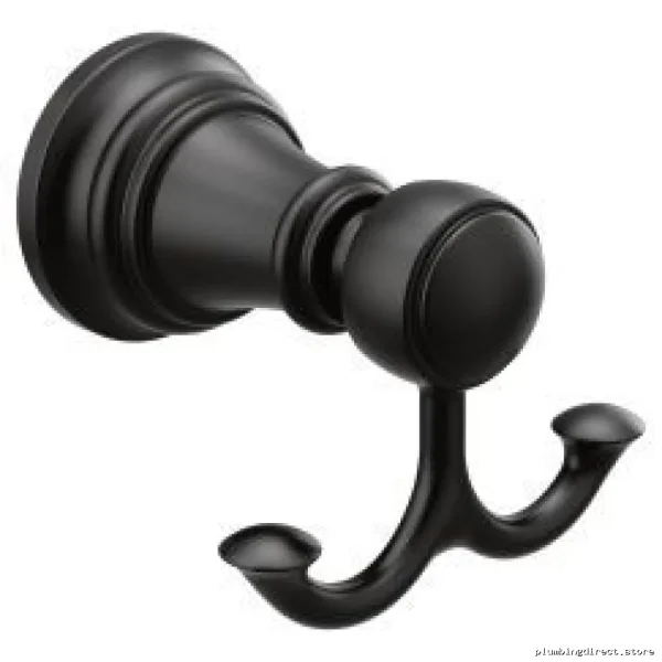 Moen YB8403BL Matte Black Double Robe Hook for Bathroom Elegance - Image 2
