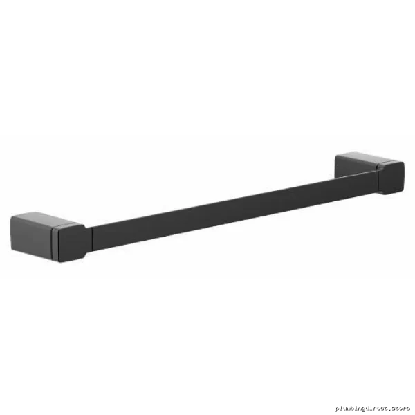 Moen YB8818BL 90-Degree Matte Black Towel Bar - 18-Inch