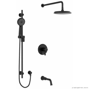 Momenti Black Thermostatic Shower Faucet Kit with PEX Connection