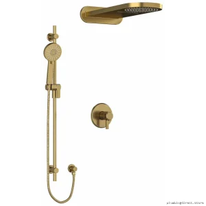 Brushed Gold Thermostatic Shower Mixer by Momenti - Modern Bathroom Faucet
