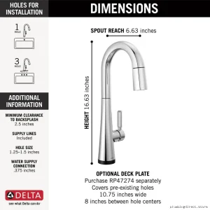 Monrovia Prep Faucet w/ Touch Bar & Pulldown Spray | Lumicoat Premium Chromed Model