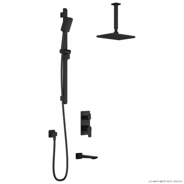 Moroka Matte Black Thermostatic Shower System with Ceiling Arm TD3