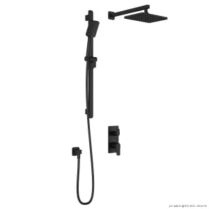 Moroka Matte Black Thermostatic Shower System with Wall Arm TD2