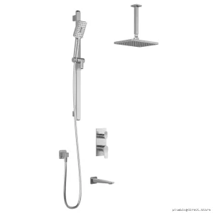 Moroka TD3 Chrome Thermostatic Shower System with Diverter and Vertical Ceiling Arm - Kalia BF1926-110