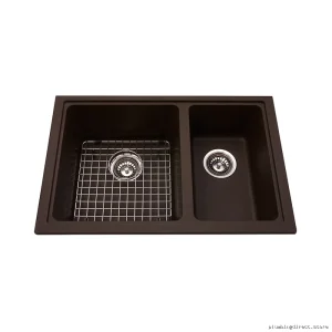 Mythos 1 3/4 Bowl Sleek Granite Undermount Sink - Espresso KGDC2RU-8ES Kindred