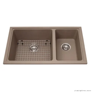 Mythos 1.5-Bowl Smooth-Edge Undermount Granite Sink | Oyster KGDCR1U/8OS Kindred