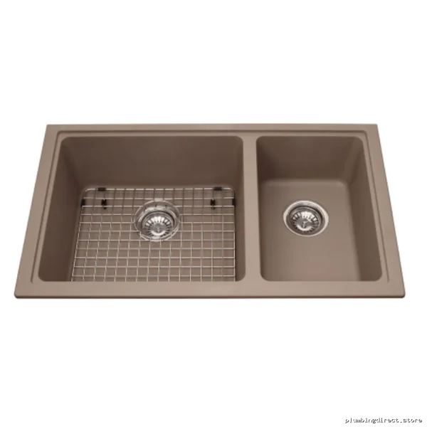 Mythos 1.5-Bowl Smooth-Edge Undermount Granite Sink | Oyster KGDCR1U/8OS Kindred