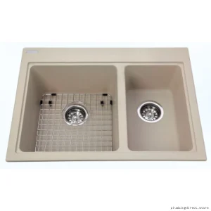 Mythos Contemporary Drop-In Granite Kitchen Sink - Oyster Model KGDC2027R with One-Bowl Design
