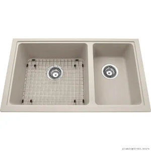 Undermount Granite Sink 1-3/4 Bowl Champagne Color - Mythos KGDC2RU-8CH Kindred