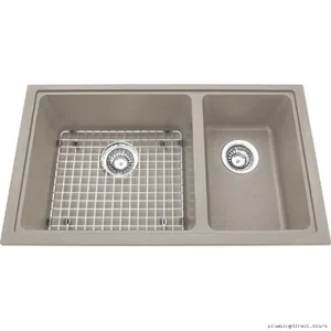 Mythos Kindred Champagne Finish 1-1/2 Bowl Undermount Granite Sink - KGDCR1U-8CH