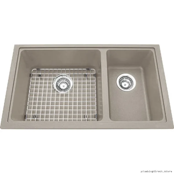Mythos Kindred Champagne Finish 1-1/2 Bowl Undermount Granite Sink - KGDCR1U-8CH