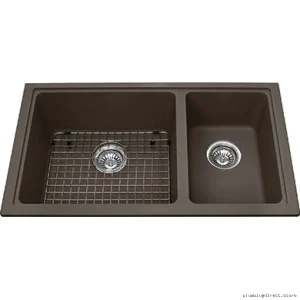 Mythos Storm Undermount Granite Kitchen Sink with 1.5-Bowl Design
