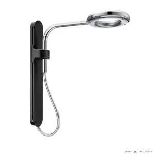 Nebia Rainshower Shower Head with Adjustable Sliding Arm - High-Pressure Matte Black/Chrome N207R0BLC Moen