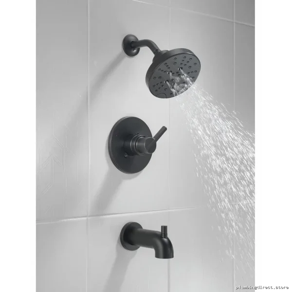 Nicoli 14 Series Matte Black Tub & Shower Trim Kit (Valve Included) - 144749-BL Delta