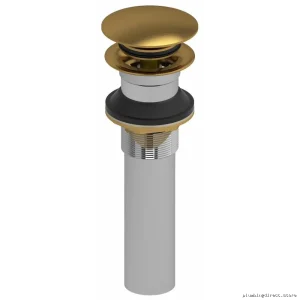 No-Overflow Push Drain in Brushed Gold Finish – RIOBEL Model DL160BG