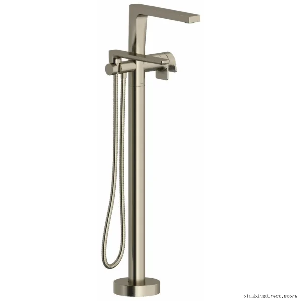 Ode Brushed Nickel Tub Filler - Single Hole Floor Mount Lever Handle